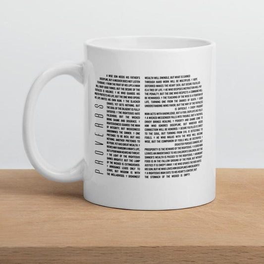 Proverbs 13 White glossy mug