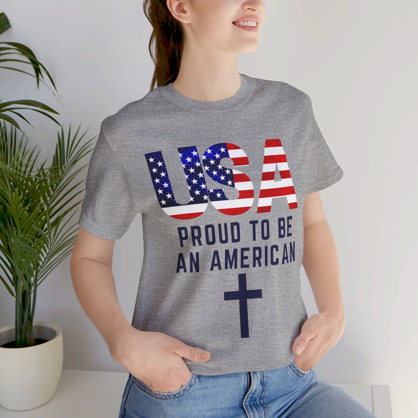 Proud to Be an American Unisex Jersey Short Sleeve Tee