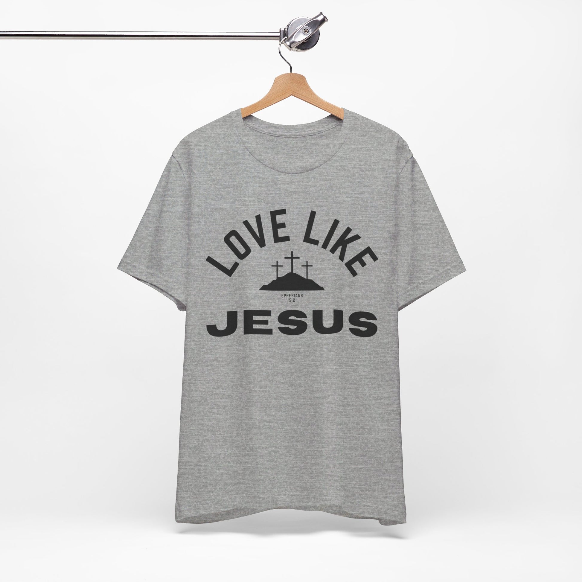 Nlife Women's Love Like Jesus Print Short Sleeve T-Shirt - Casual Cotton Blend Top