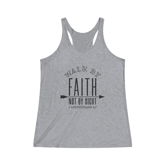 Walk By Faith Women's Tri-Blend Racerback Tank