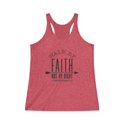 Walk By Faith Women's Tri-Blend Racerback Tank