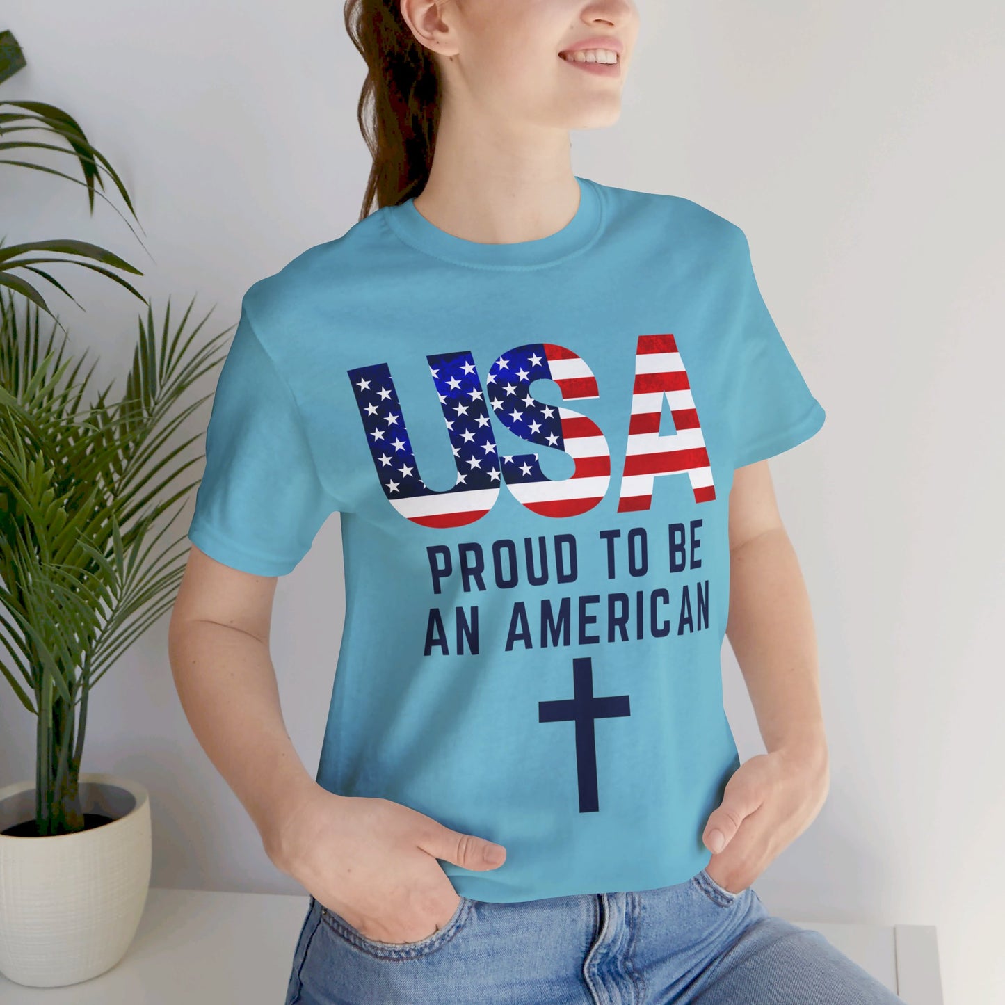 Proud to Be an American Unisex Jersey Short Sleeve Tee