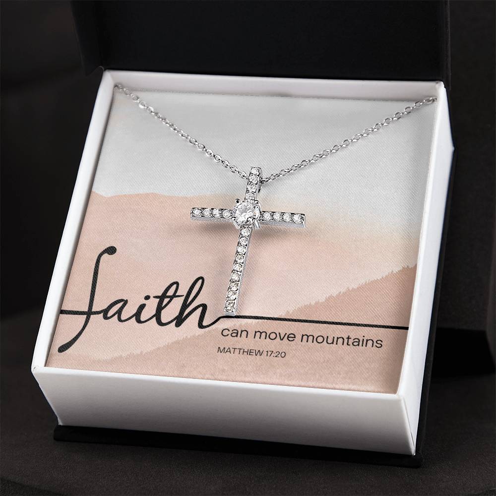 Faith Can Move Mountains Cross Neckless