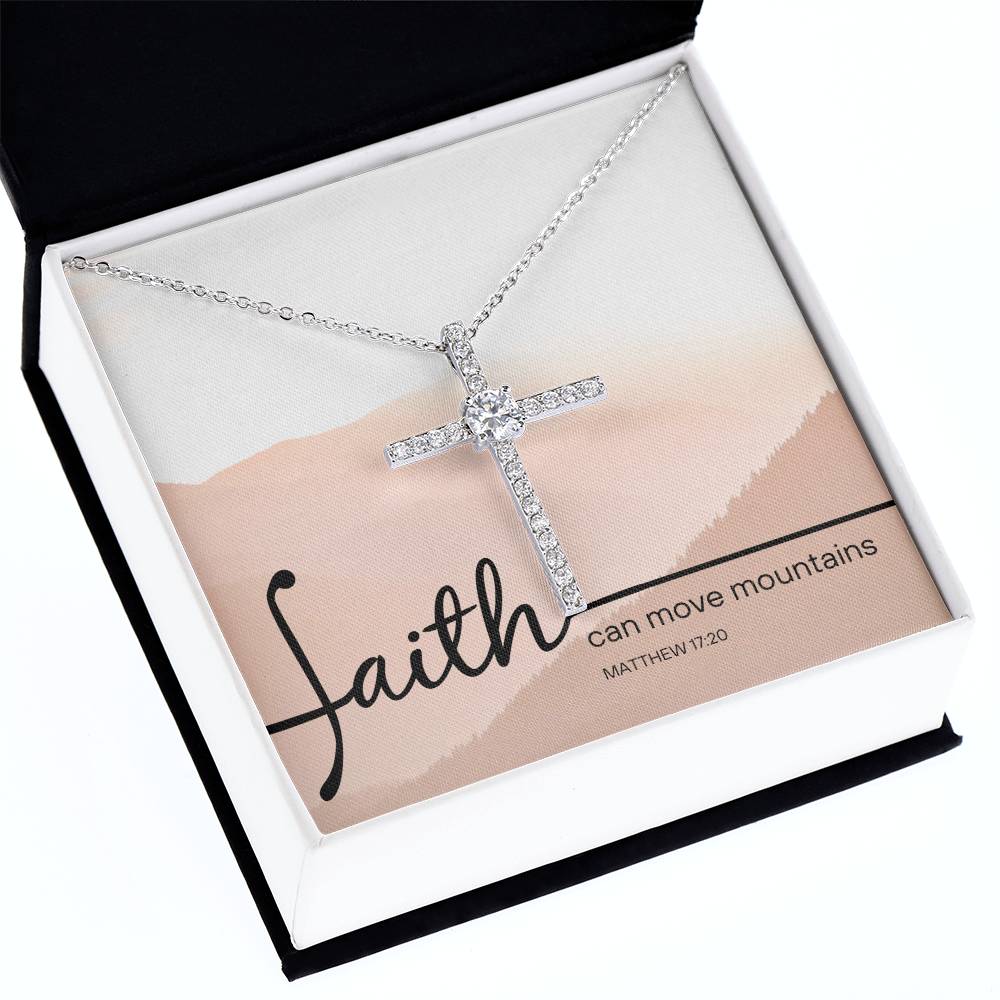 Faith Can Move Mountains Cross Neckless