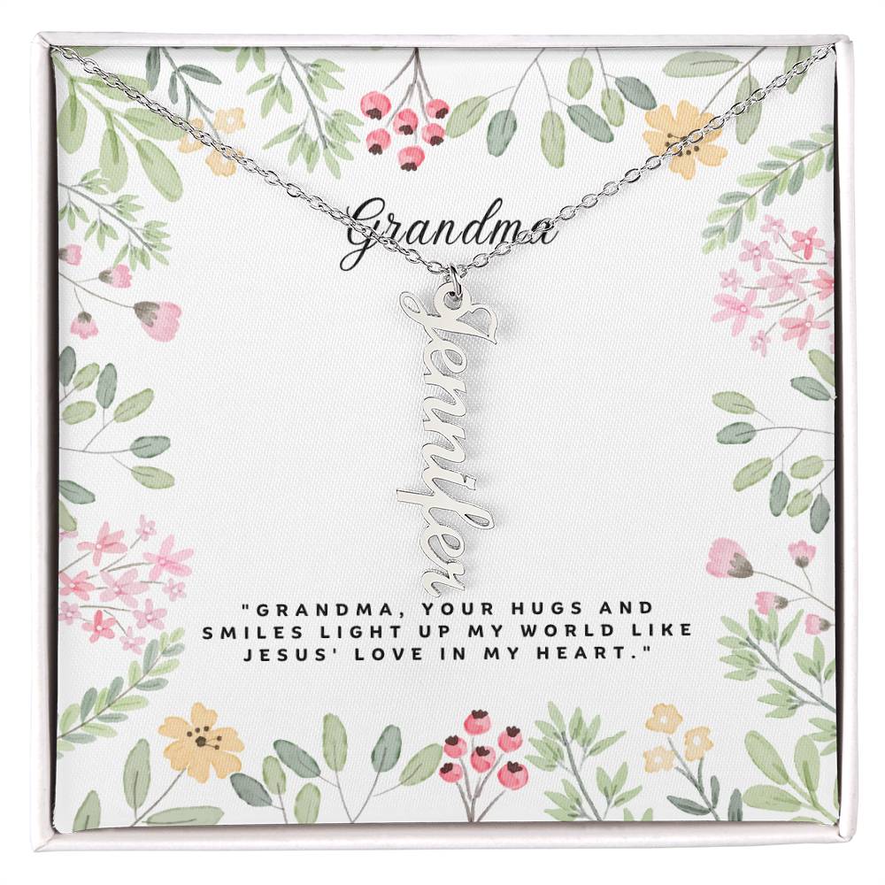 Dear Grandma Multi Vertical Name Necklace