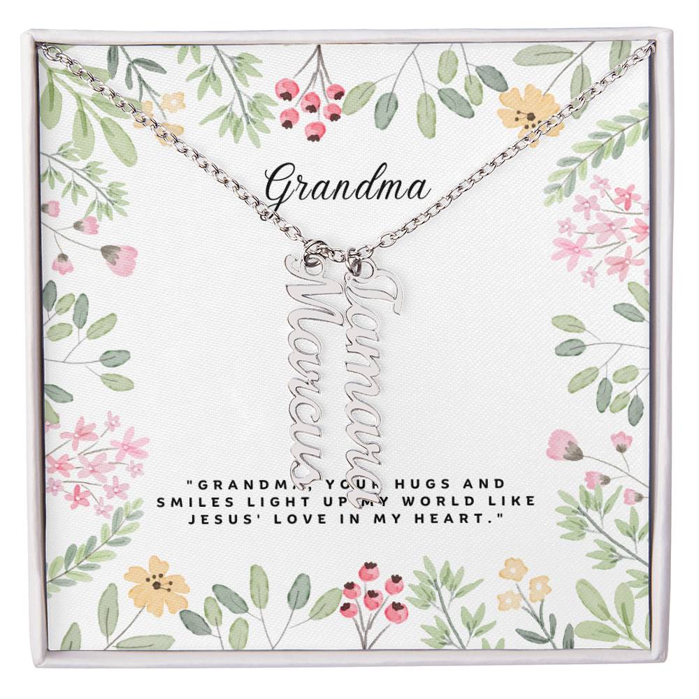 Dear Grandma Multi Vertical Name Necklace