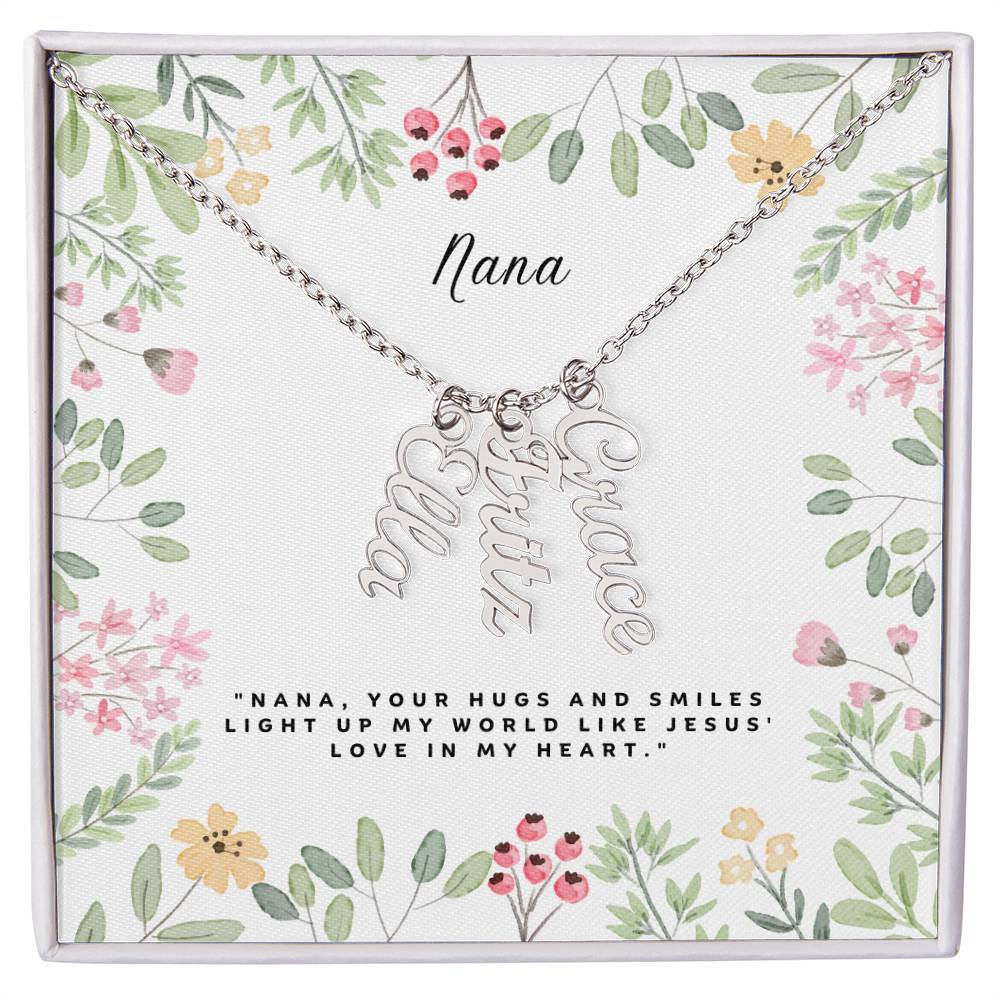 Dear Nana Multi Vertical Name Necklace