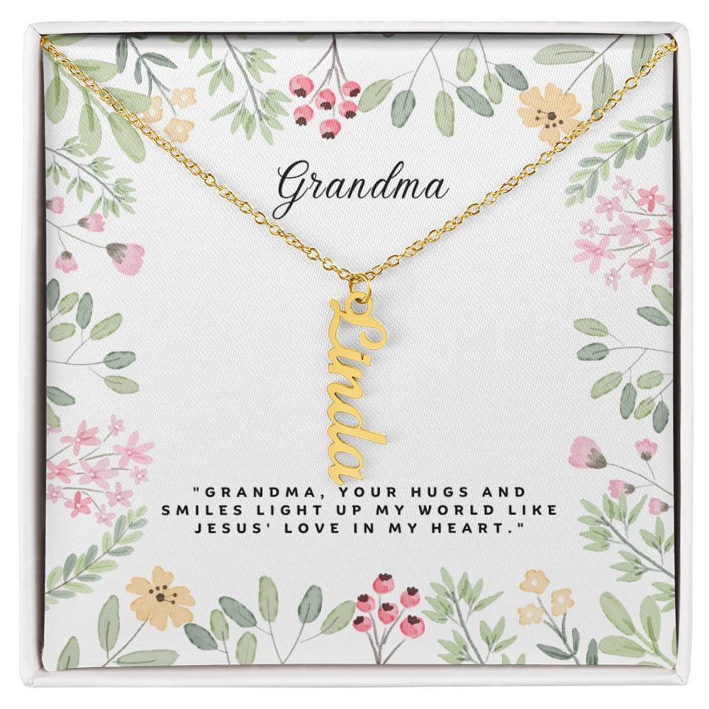 Dear Grandma Multi Vertical Name Necklace