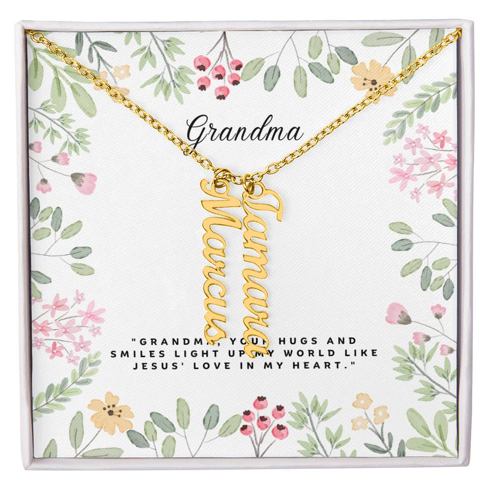 Dear Grandma Multi Vertical Name Necklace