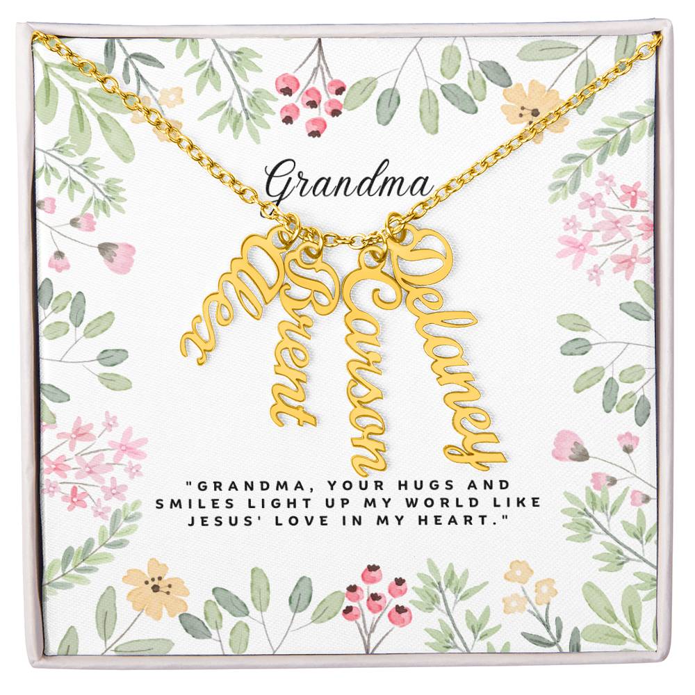 Dear Grandma Multi Vertical Name Necklace