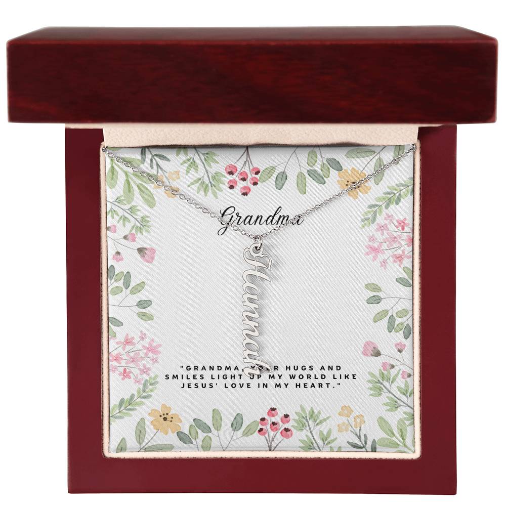 Dear Grandma Multi Vertical Name Necklace