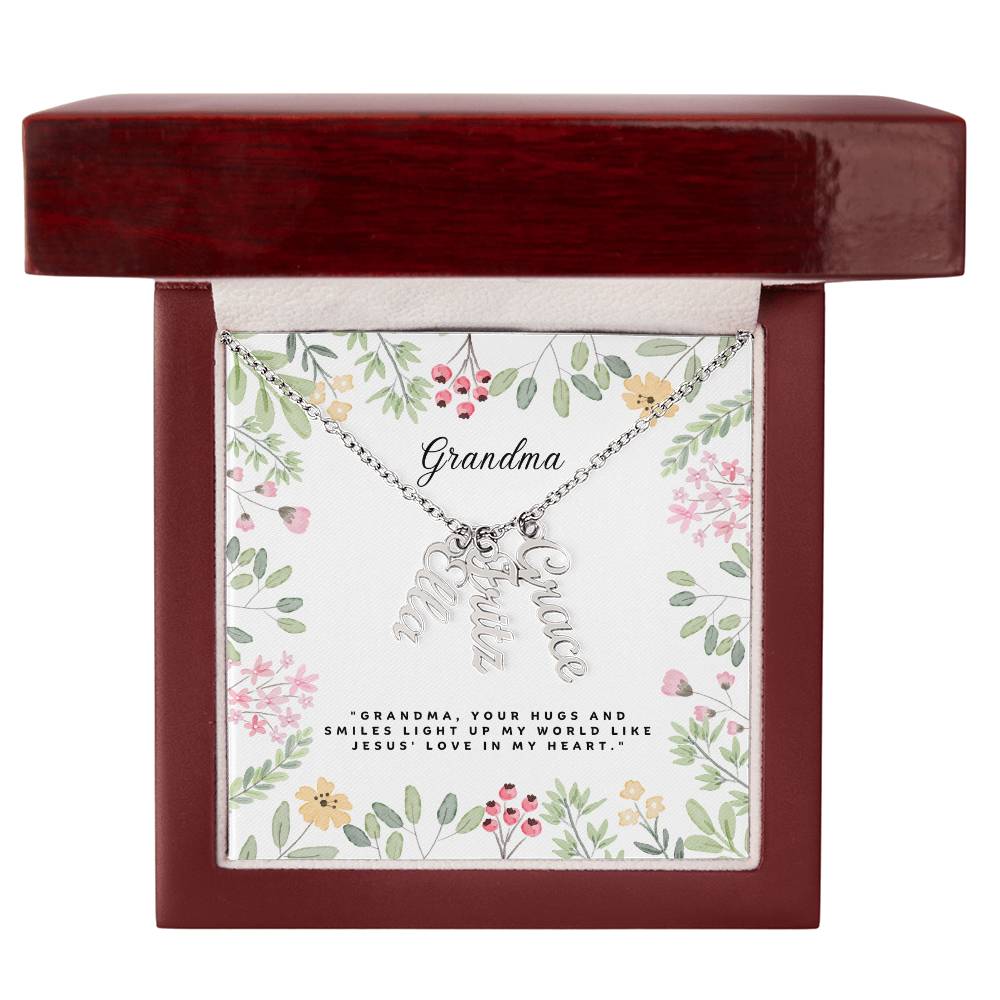 Dear Grandma Multi Vertical Name Necklace