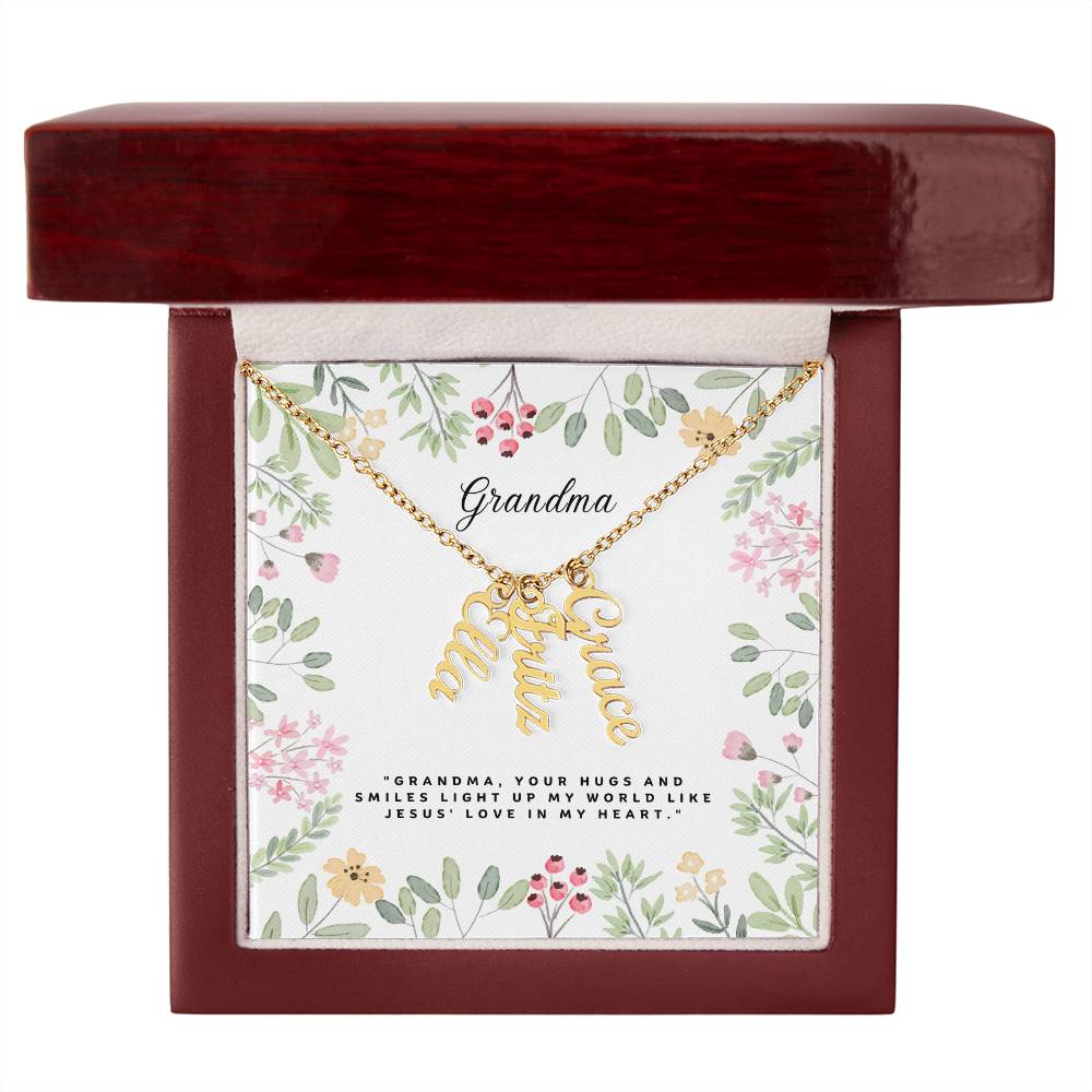 Dear Grandma Multi Vertical Name Necklace