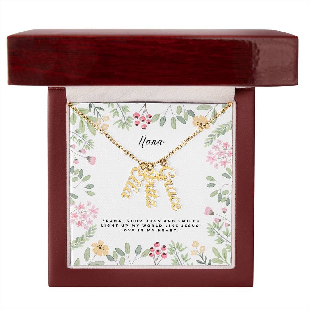 Dear Nana Multi Vertical Name Necklace