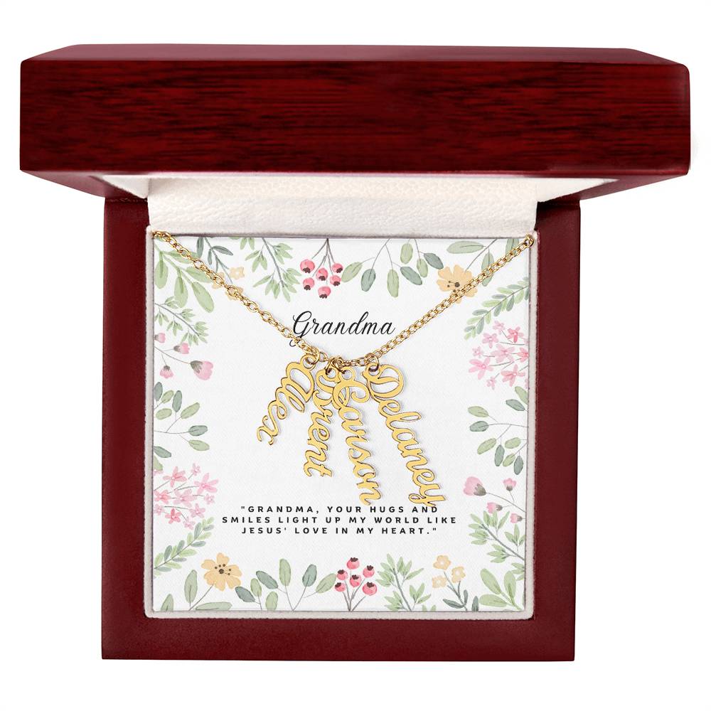 Dear Grandma Multi Vertical Name Necklace