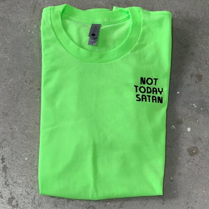 Not Today Satan Embroidered Unisex Shirt