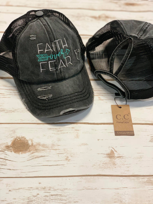 Faith Over Fear CC Ponytail Cap