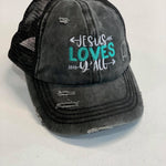 Jesus Loves Y'All CC Ponytail Cap