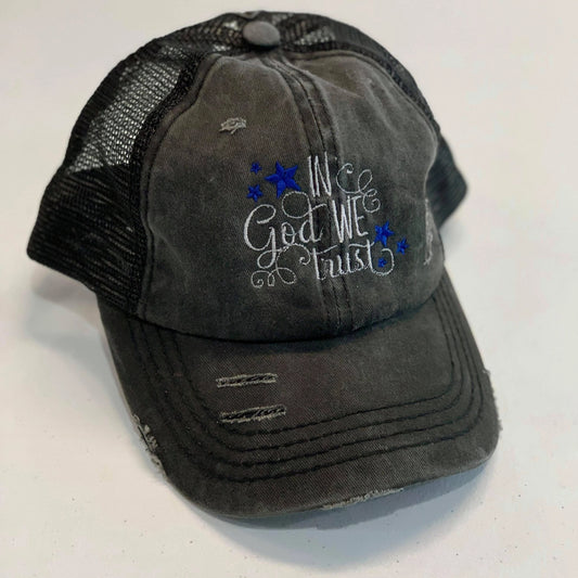 In God We Trust CC Ponytail Cap