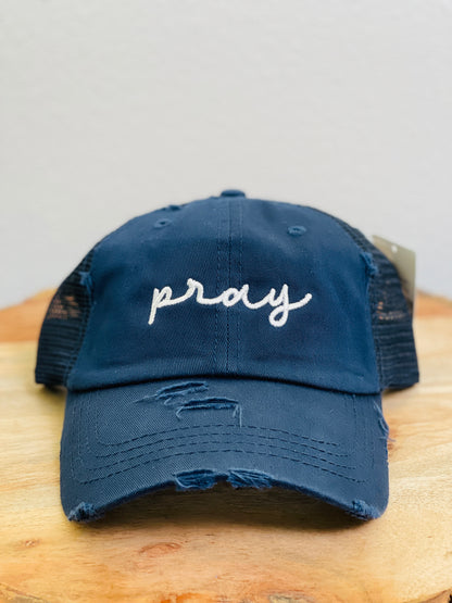 Pray Vintage Ponytail Hat