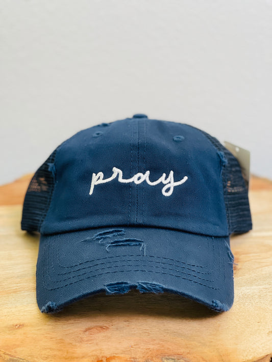 Pray Vintage Ponytail Hat