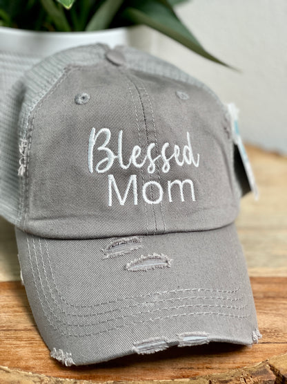 Blessed Mom Ponytail Hat