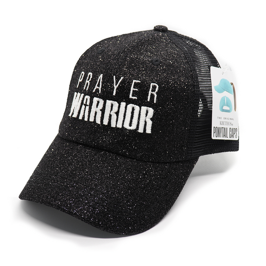 Prayer Warrior Glitter Ponytail Hat