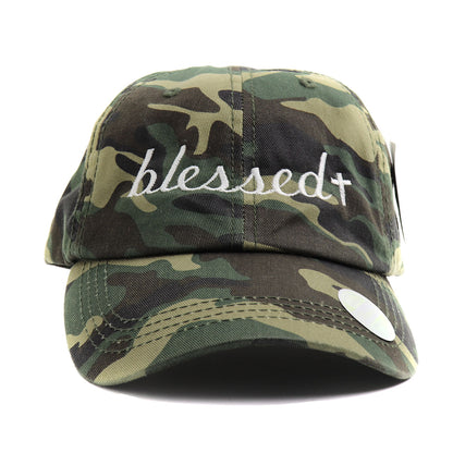 Blessed Cross Camo Classic Ponytail Hat