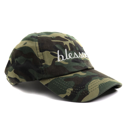 Blessed Cross Camo Classic Ponytail Hat