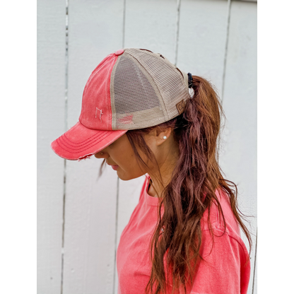 Mama Criss Cross Ponytail Hat