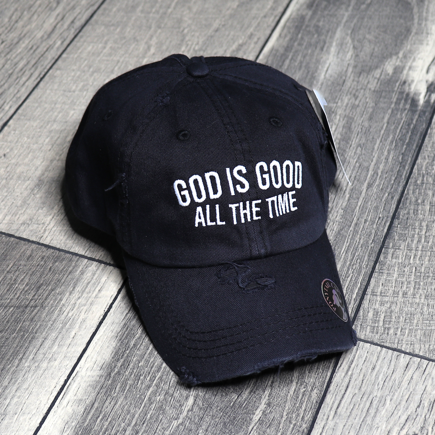 God Is Good All The Time Vintage Ponytail Cap