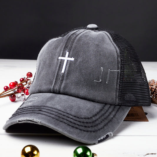 Cross CC Ponytail Hat