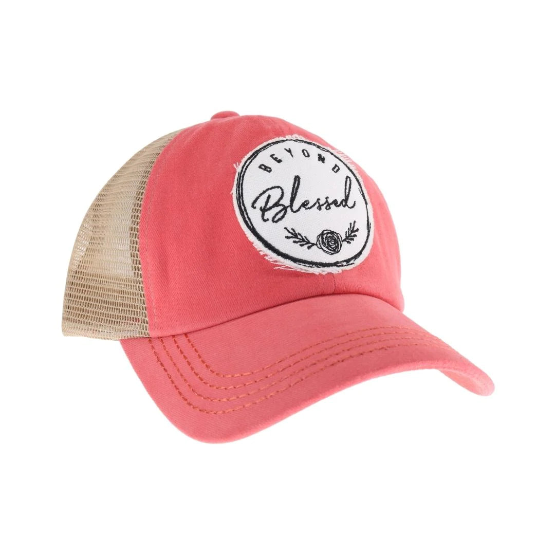 Beyond Blessed Patch High Pony Criss Cross Ball Cap