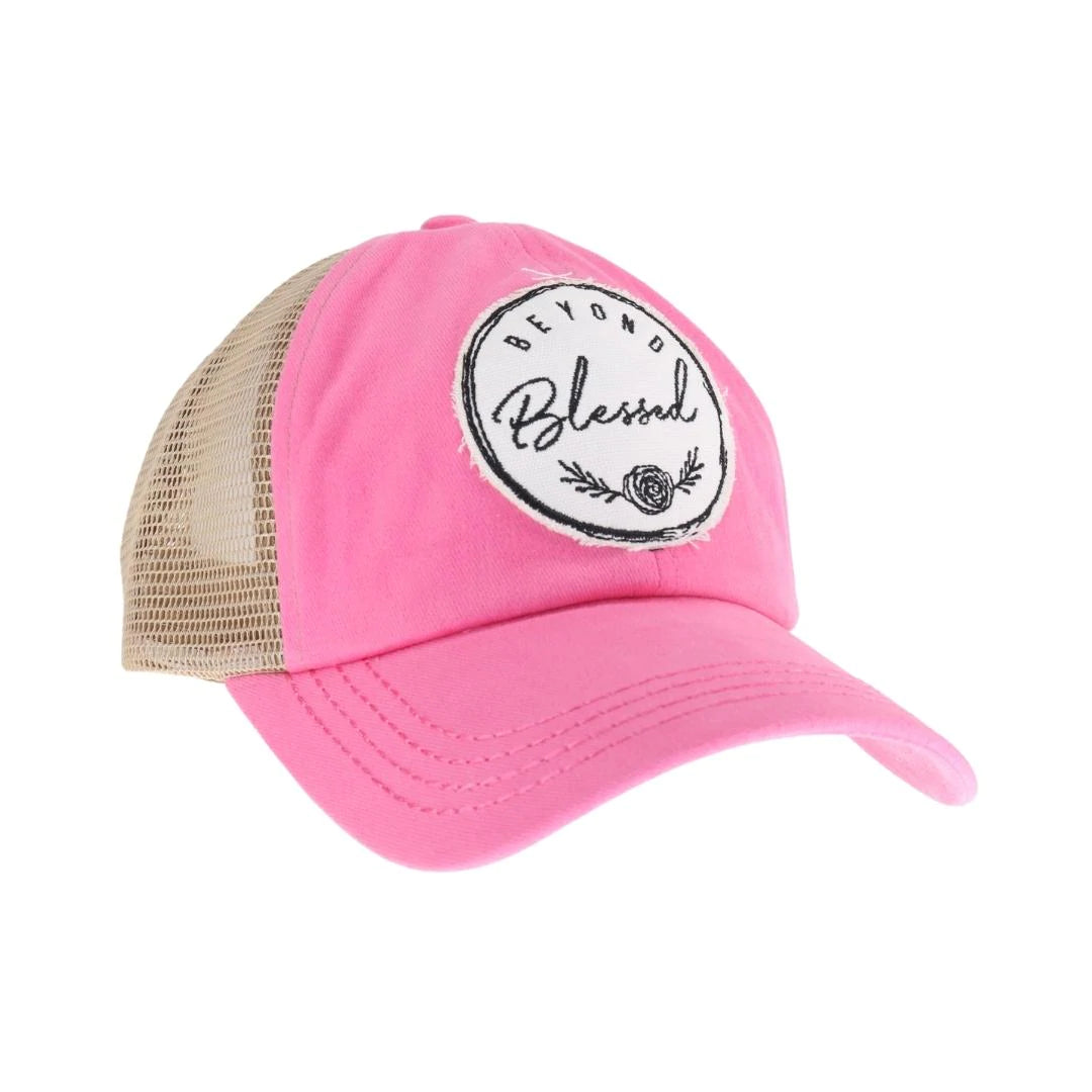 Beyond Blessed Patch High Pony Criss Cross Ball Cap