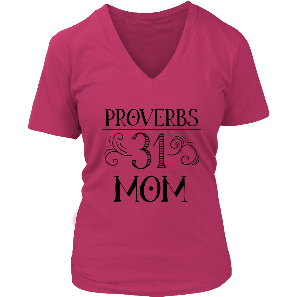 Proverbs 31 Mom Womens V Neck