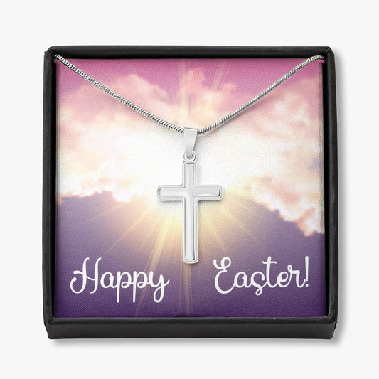 Happy Easter Cross Necklace