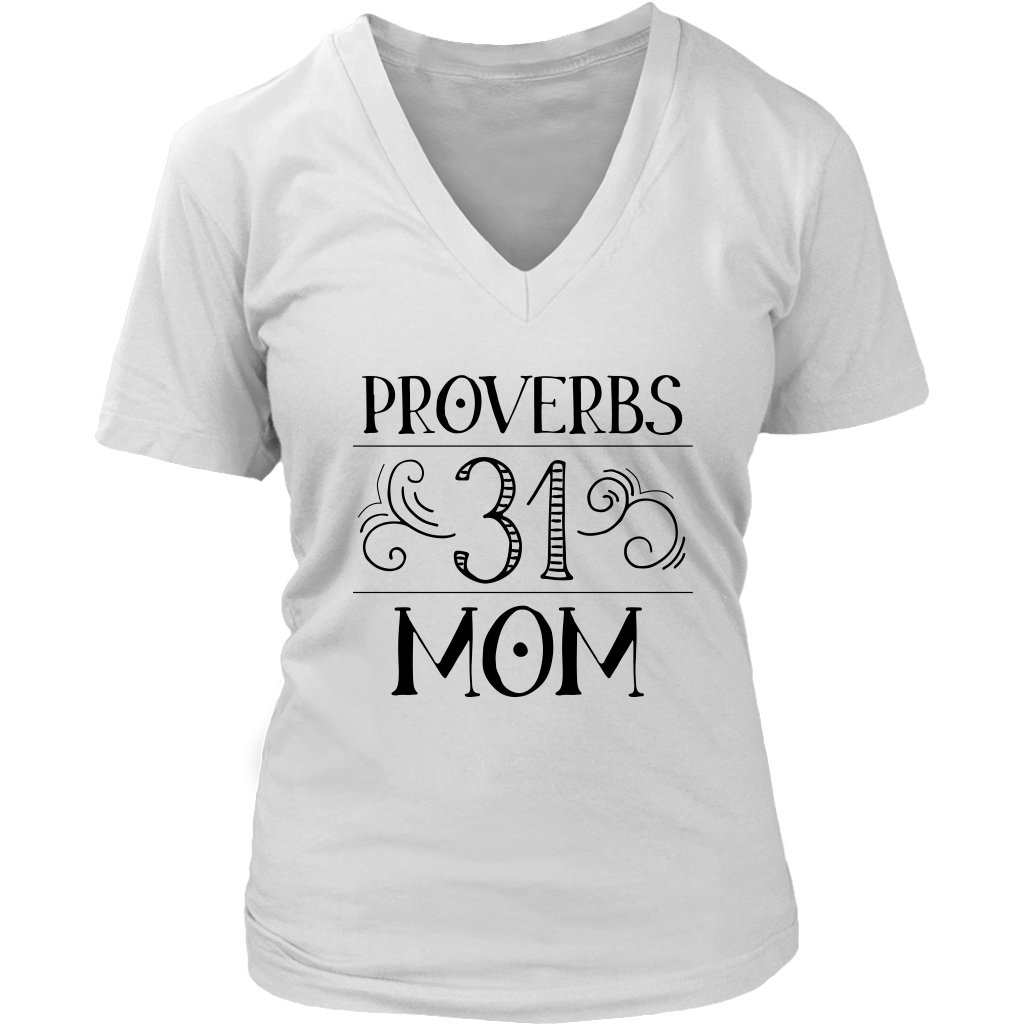 Proverbs 31 Mom Womens V Neck