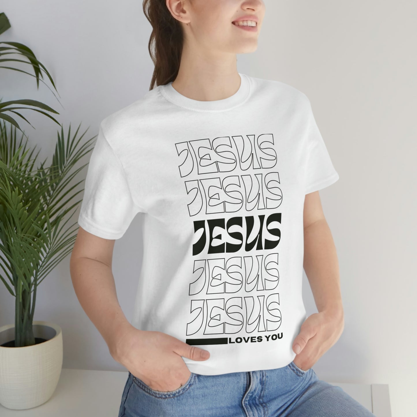 Jesus Loves You Unisex Jersey Short Sleeve Tee