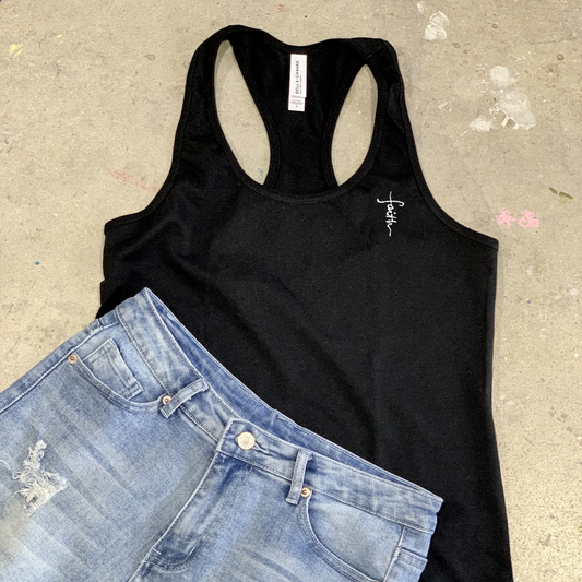 Faith Cross Embroidered Racerback Tank