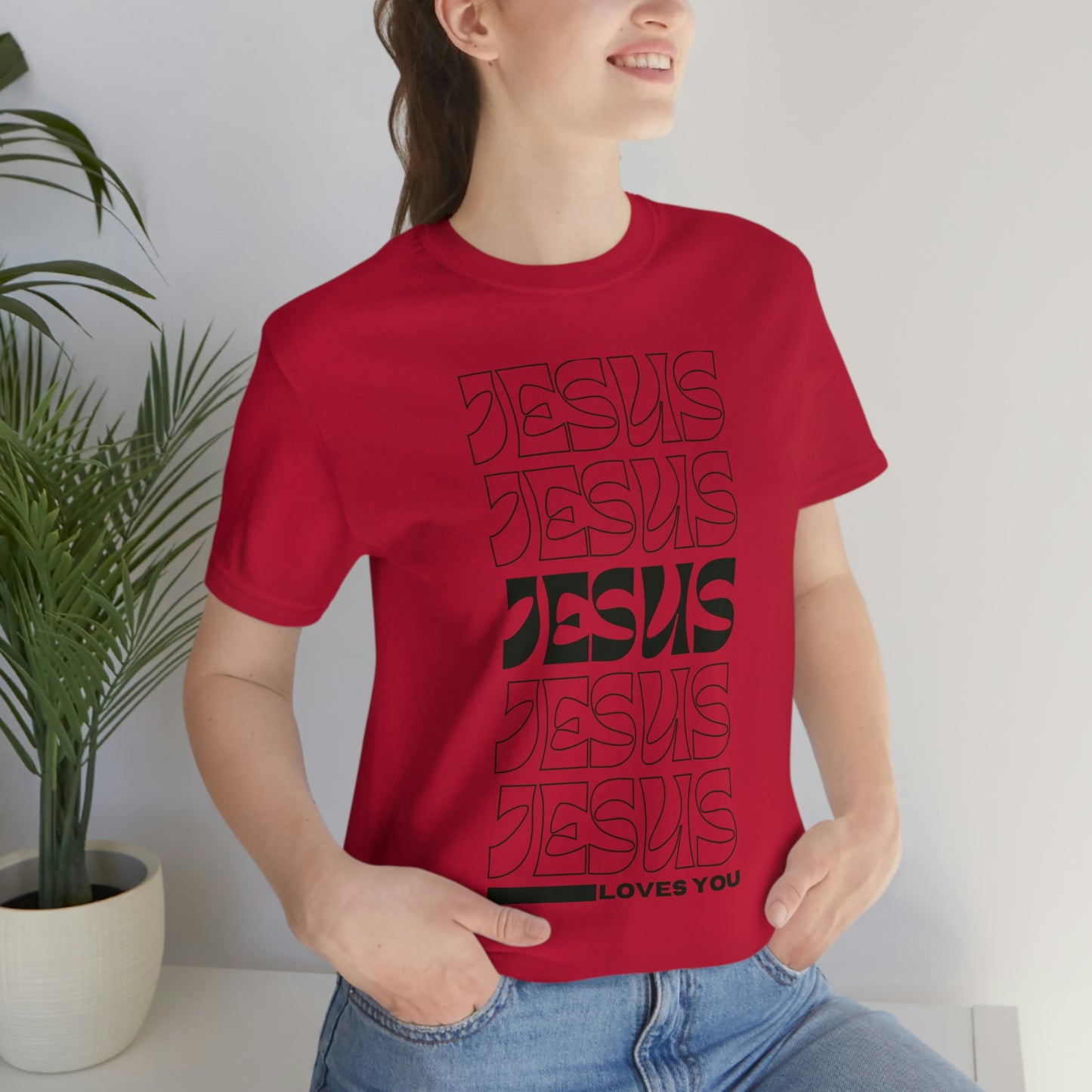 Jesus Loves You Unisex Jersey Short Sleeve Tee