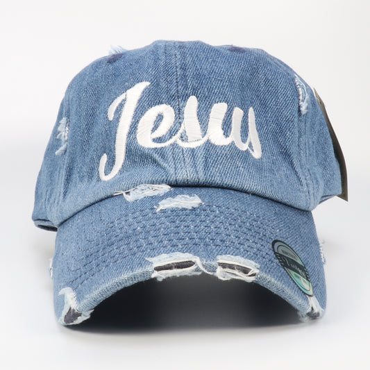Jesus Vintage Denim Cap