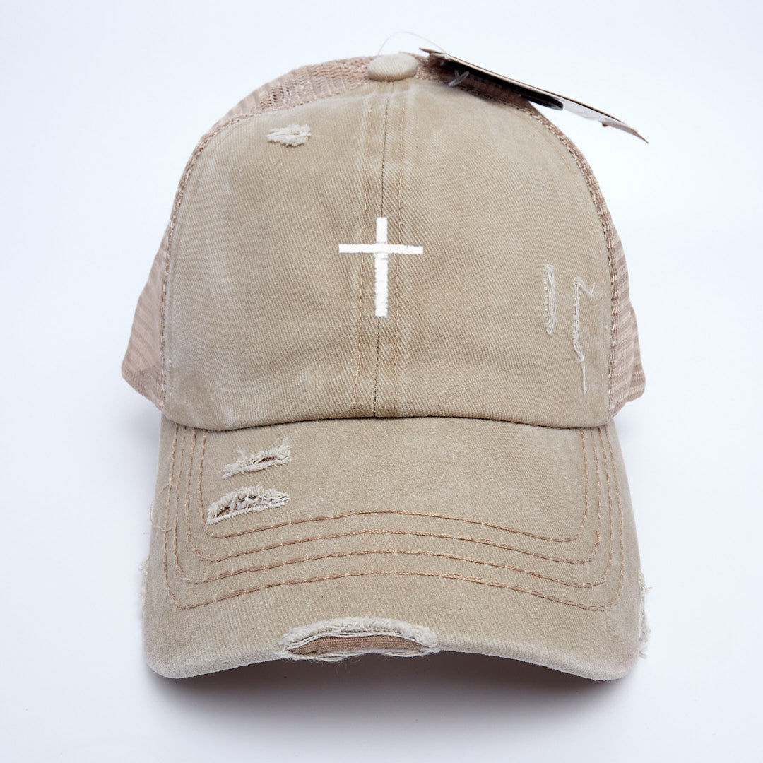 Cross Criss Cross Ponytail Hat