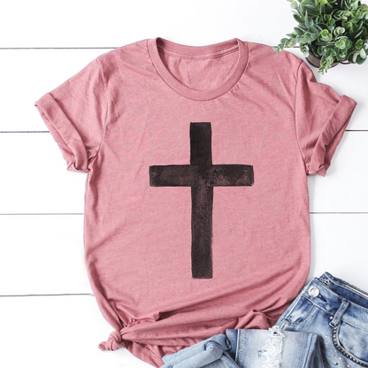 Distressed Cross T-shirt