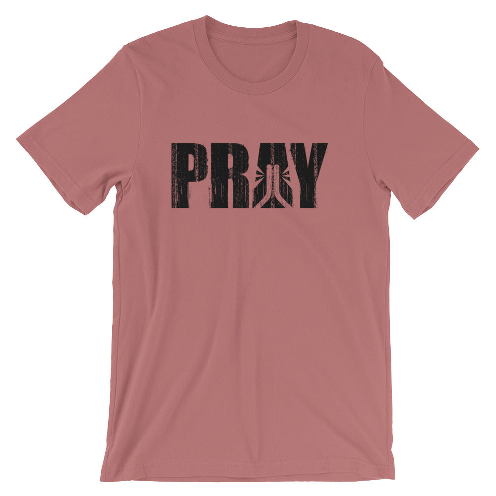 Pray Bold Grunge Unisex Short Sleeve Jersey T-Shirt with Tear Away Label