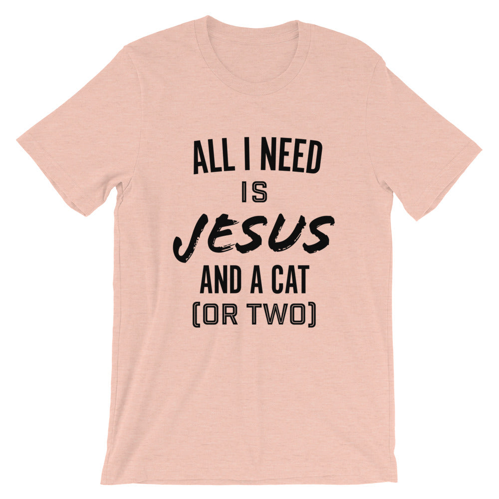 Jesus and a cat or two Unisex T-Shirt