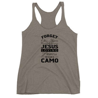 Jesus and Camo Princess Women's Racerback Tank