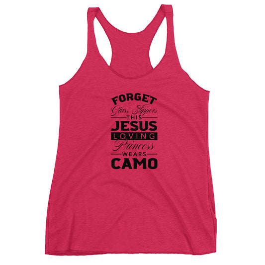 Jesus and Camo Princess Women's Racerback Tank