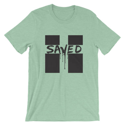 Saved Unisex Tee Black Font