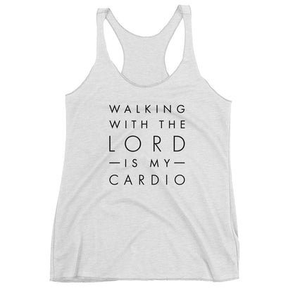 Walking with the LORD is my Cardio Women's Racerback Tank