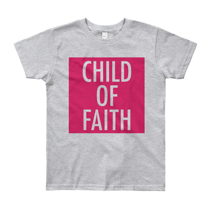 Child of Faith in berry youth t-shirt
